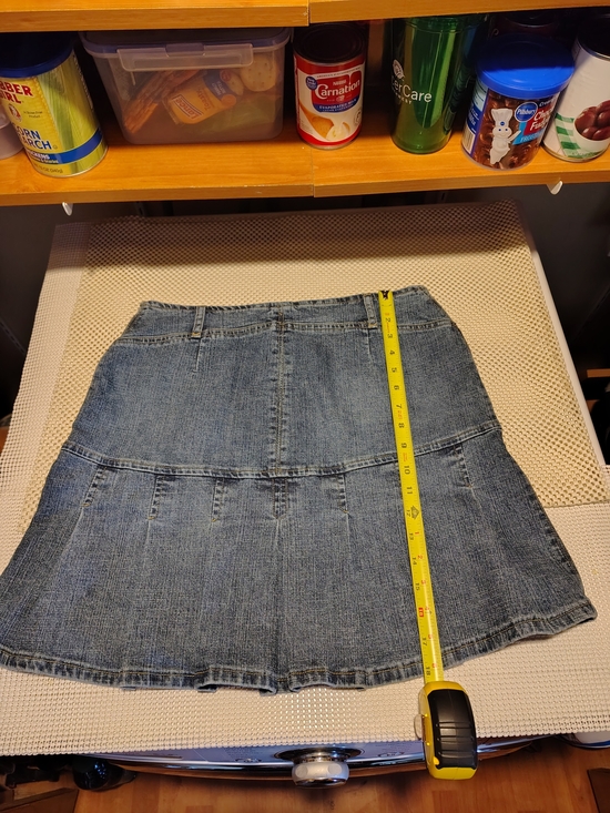 Women’s Blue Denim Pleated Mini Skirt - Picture 4 of 7